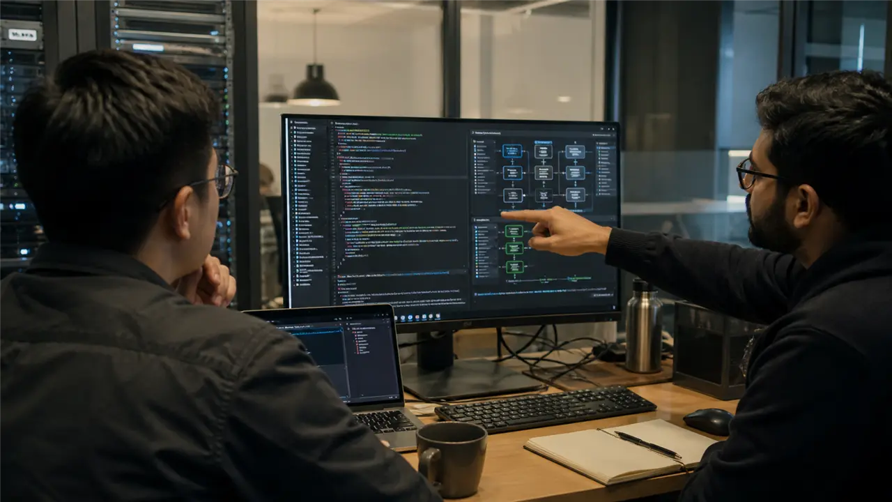 Lead Software Engineers Conducting Rigorous Arcade Backend Code Review