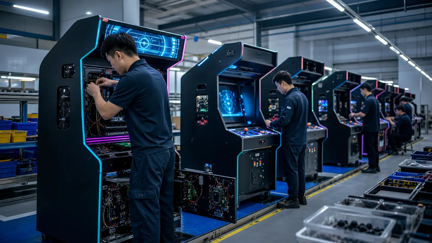 State-of-the-Art Arcade Cabinet Manufacturing and Assembly Line in Panyu